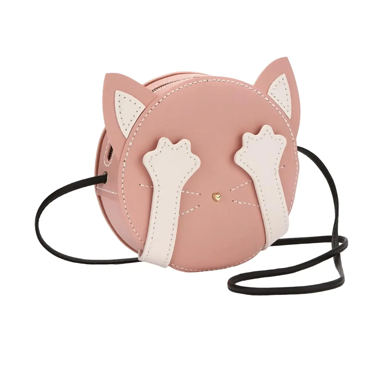 kit de fabrication de sacs à bandoulière diy, sac tissé à la main, artisanat de couture en cuir prédécoupé, en forme de chat, outils complets pour débutants