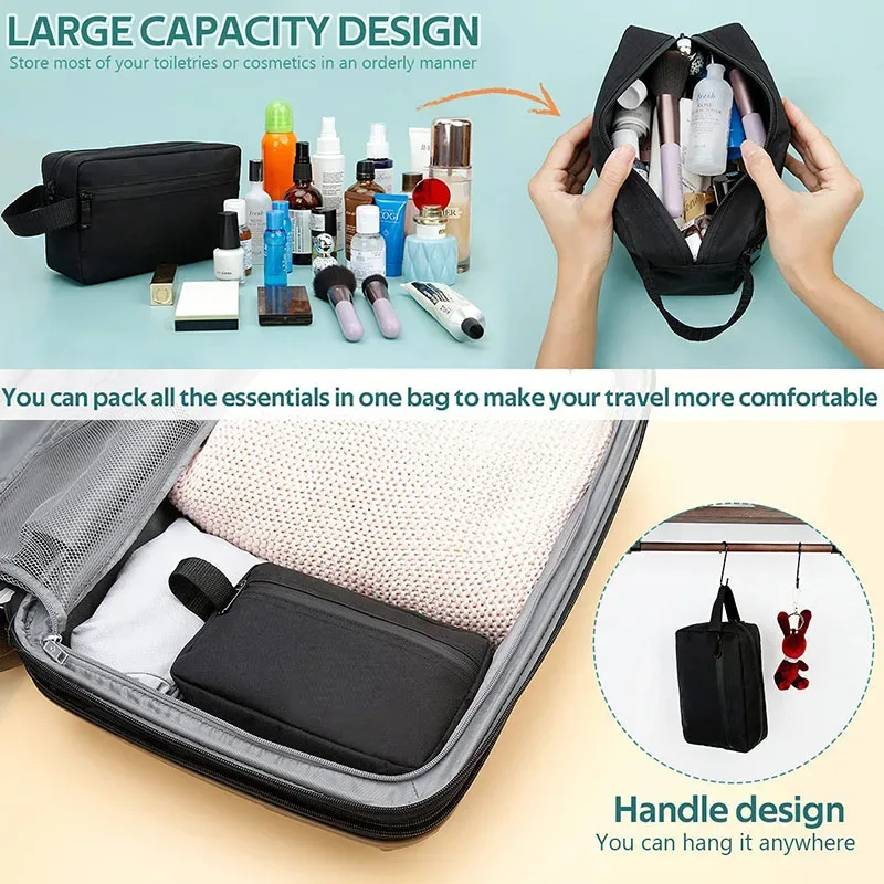 trousse de toilette de voyage imperméable grande capacité, pochette de rangement portable pour cosmétiques