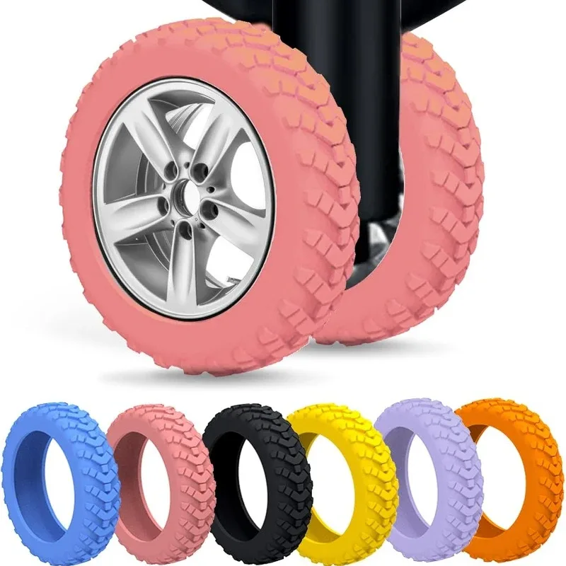 protecteur de roues de bagages en silicone, 2/48 pièces, roulettes, chaussures, valise de voyage, réduit le bruit, accessoires de couverture de protection de roue