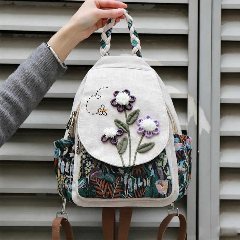 mode 3d dessin animé broderie femmes sac à dos décontracté femme voyage sac à dos joli style filles sac à dos sac à dos sac