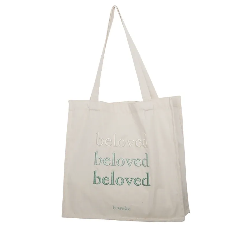 sac à bandoulière en toile pour femmes, sacs de shopping quotidiens brodés, sac de livres pour étudiants, sacs à main en tissu de coton épais, fourre-tout pour filles