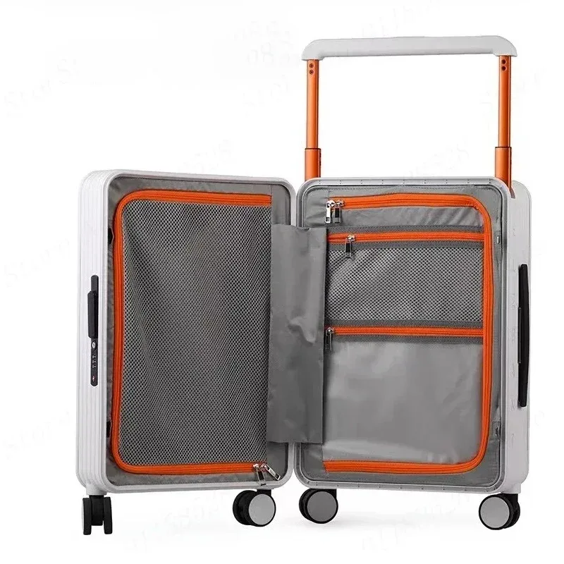 tsa blolock-valise à roulettes avec poignée large, bagage à main de luxe, cabine, barre nervurée, haute qualité, 20 en effet