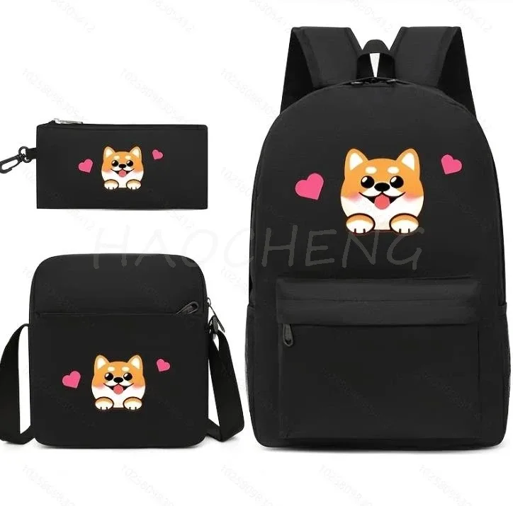 nouveau cr7 sac à dos 3 pièces sac de voyage toile sac à dos étudiants sac d'école pour garçons filles toile adolescents ordinateur portable fermeture éclair mochilas pour cadeau