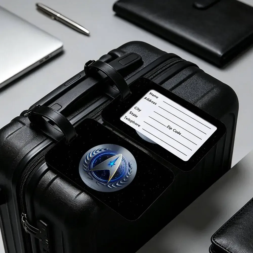 étiquette d'identification de bagages en pvc s-star t-trek scifi, porte-carte d'information anti-perte, étiquette nominative pour valise de voyage