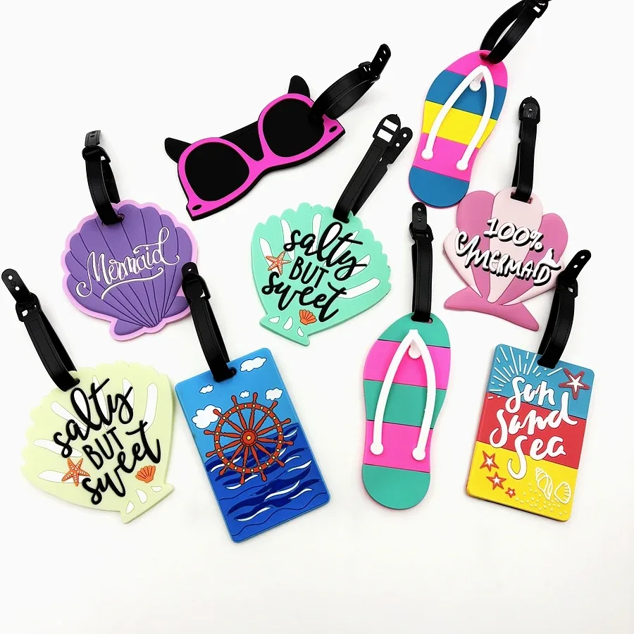 1/3 étiquettes de bagages style océan, étiquettes d'identification de bagages, étiquettes anti-perte pour bagages, accessoires de voyage, accessoires de vacances