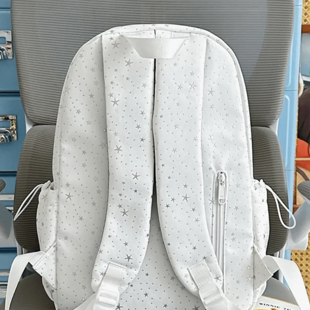 sac à dos tendance motif chat et étoiles, multicolore, en nylon imprimé, léger, mignon, idéal pour les étudiants, cadeau