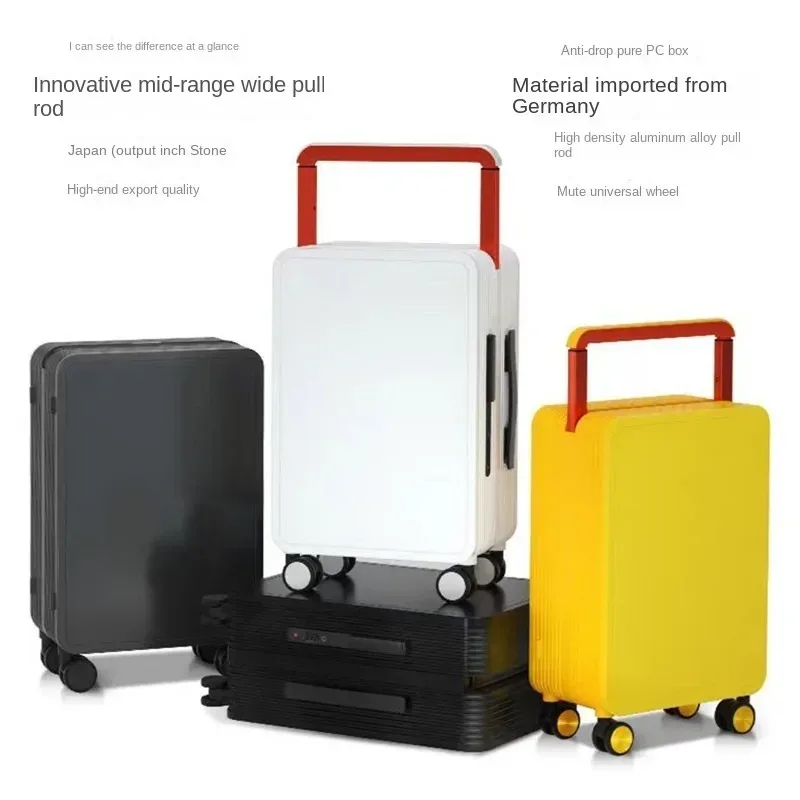 TSA BLOLock-Valise à roulettes avec poignée large, bagage à main de luxe, cabine, barre nervurée, haute qualité, 20 en effet