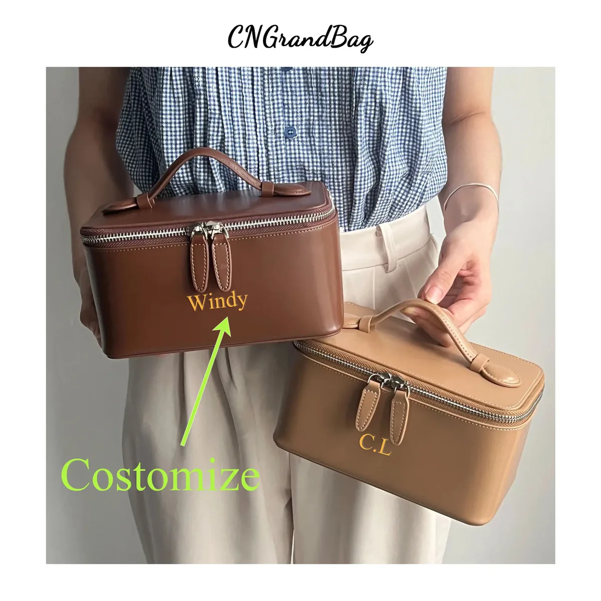 Sac à cosmétiques en cuir PU verni personnalisé gratuit pour femmes, trousse de toilette étanche, sac à main de voyage, trousse de maquillage Portable