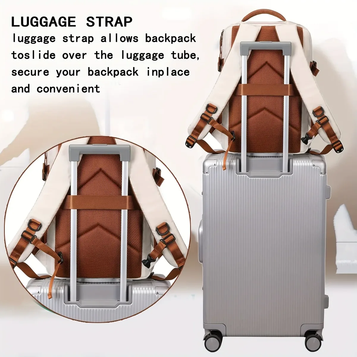 zuokedisi airlines sac à dos de voyage pour ordinateur portable de 15,6 pouces approuvé avec boîte à chaussures et sangle à bagages, sac à dos de randonnée
