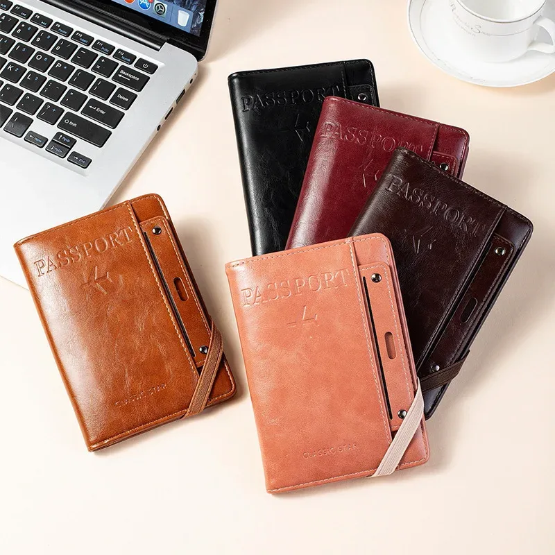 porte-passeport et portefeuille combinés, antivol, anti-démagnétisation, organiseur multifonctionnel de documents et de cartes, porte-billets de voyage, organiseur de documents de voyage d'affaires portable, protecteur de documents essentiels pour les voyages à l'étranger