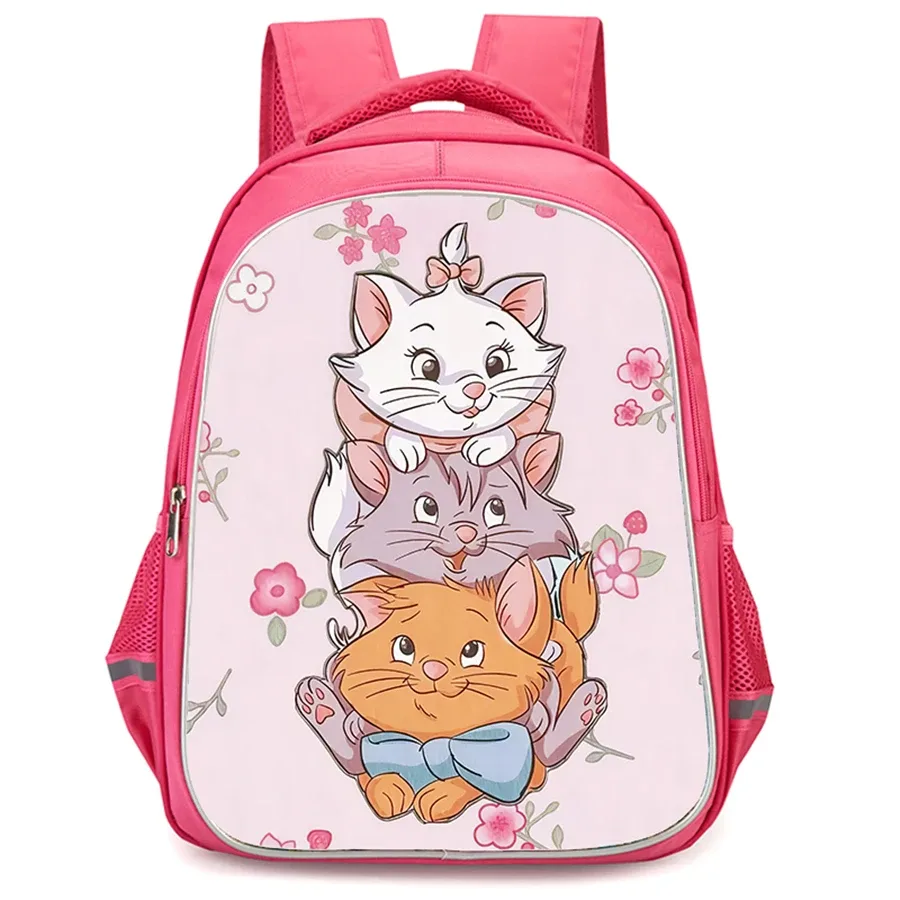 pochettes à double fermeture éclair, motif de dessin animé mma-rie cc-at, unisexe, sac à dos pour enfants de grande capacité de 16 pouces, idéal pour les garçons et les filles âgés de 5 à 10 ans.