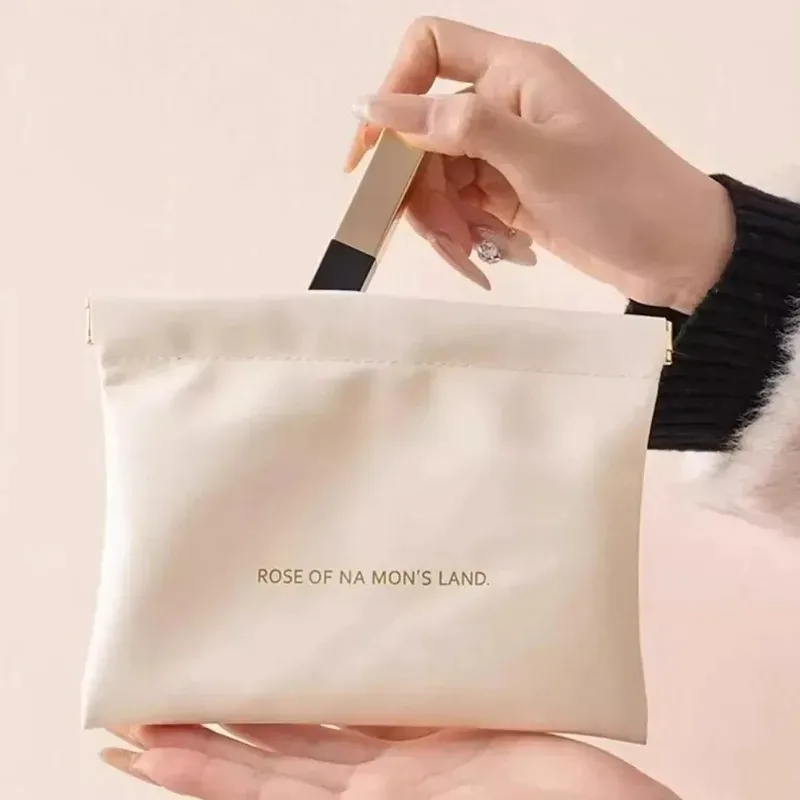 sac de rangement pour balles avec fermeture automatique, sac de rangement pour écouteurs filaires, porte-monnaie en pu, mini sac portable pour rouge à lèvres et maquillage, 1 pièce
