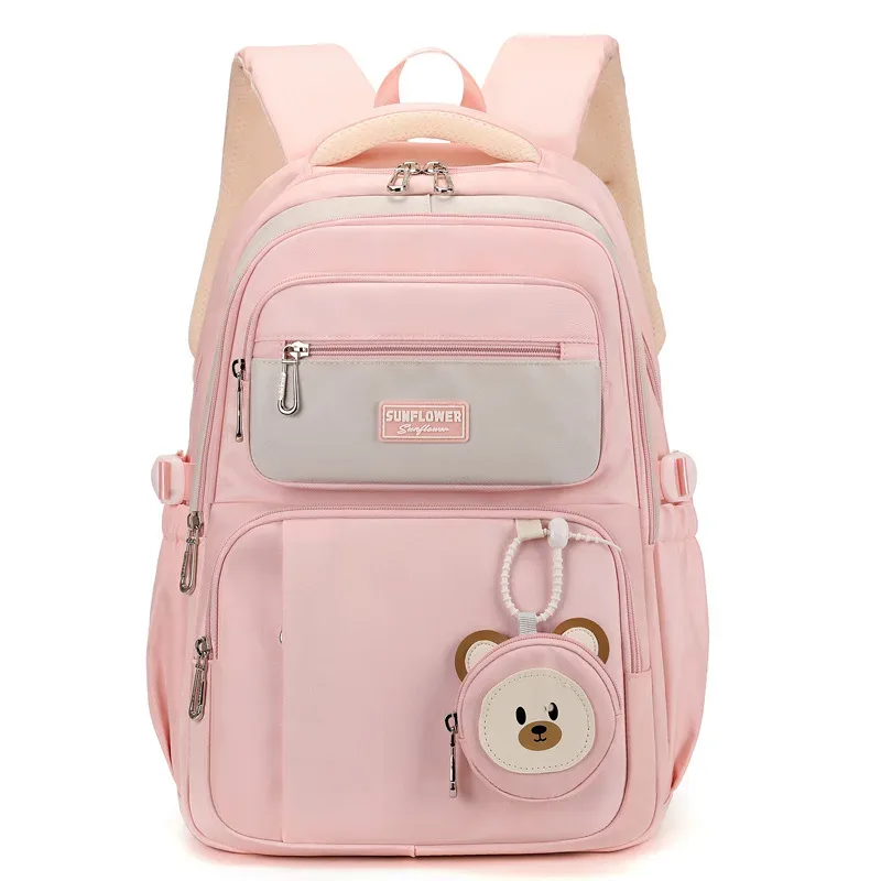 sac à dos série ours mignon pour adolescentes, sac d'école léger pour collégiens, sac à dos de voyage pour femmes