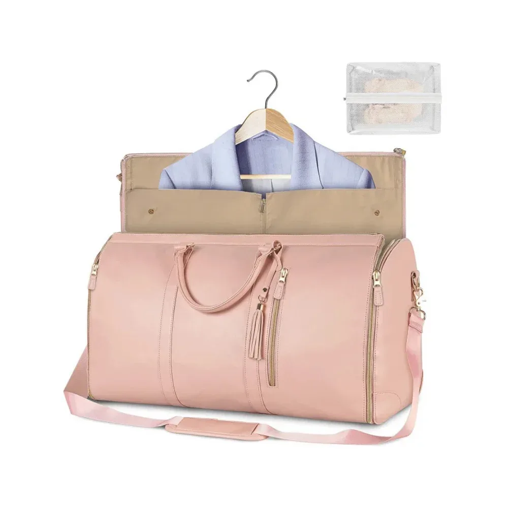 Sac de voyage pliable pour femme, pratique, grand sac de voyage en cuir PU, sac de voyage d'affaires pour femme