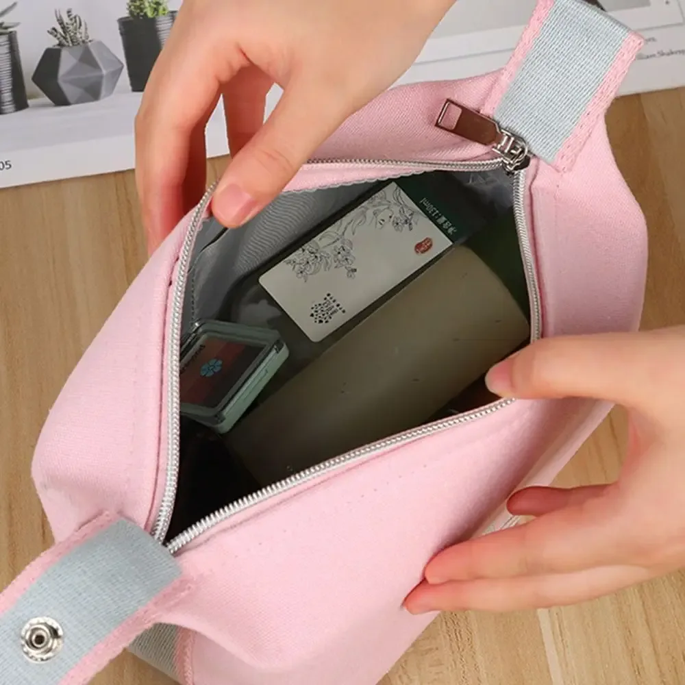 sac de rangement cosmétique grande capacité tendance, trousse de toilette portable en toile, organiseur de maquillage