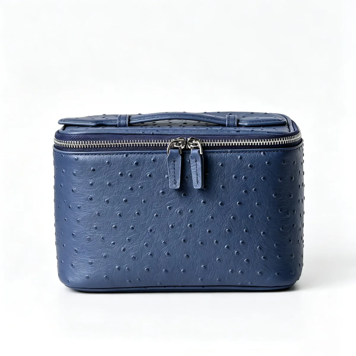 trousse de toilette de voyage en cuir véritable grande capacité, motif autruche, nouvelle collection luxe, portable, pour cosmétiques