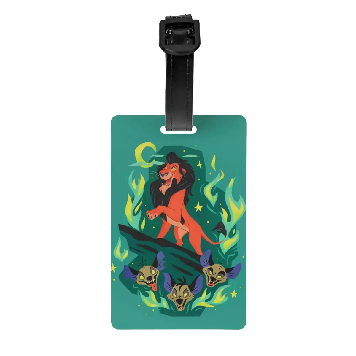 étiquette de bagage personnalisée rafiki avec carte nominative, étiquette d'identification avec couverture de confidentialité the lion cartoon k-kings pour sac de voyage et valise