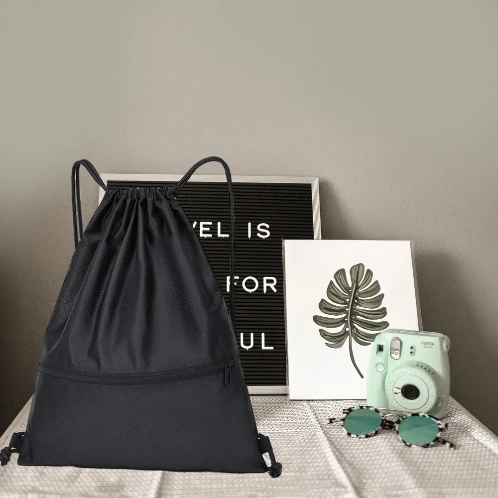 sac à dos à cordon de serrage tendance, sac à dos de voyage portable, sac à dos de sport léger et simple, sacoche pour ordinateur, sac à dos décontracté pour le quotidien