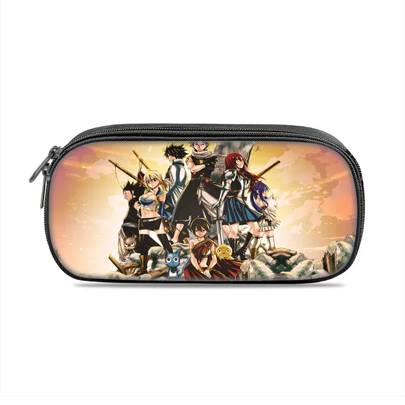 fairy tail – trousse à stylos imprimée de dessins animés, pour étudiants, garçons et filles, nouvelle collection légère, petite, grande capacité, polyvalente