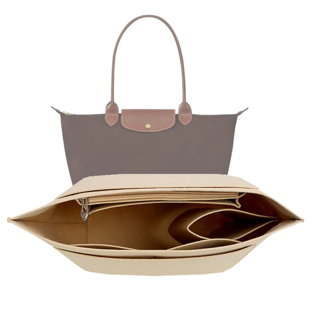 insert organisateur de sac à main en feutre pour longchamp le pliage l insert de sac à main (3 tailles)