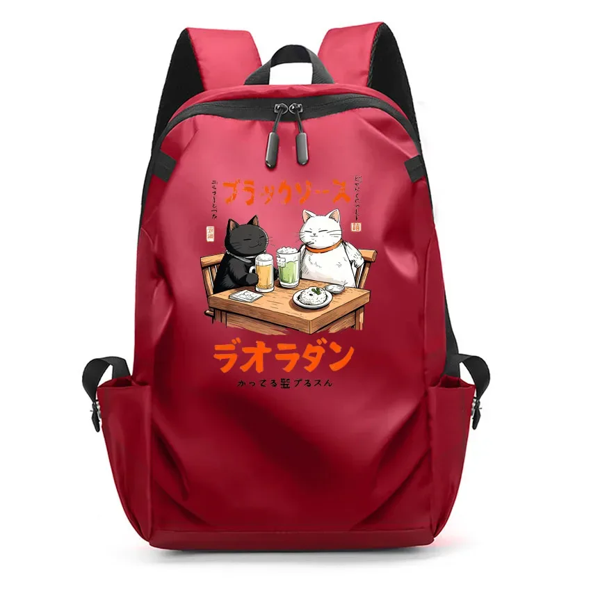 ordinateur portable usb sac à dos sac d'école drôle dessin animé ramen chat motif imprimé sac à dos sac à dos hommes femmes loisirs sac à dos
