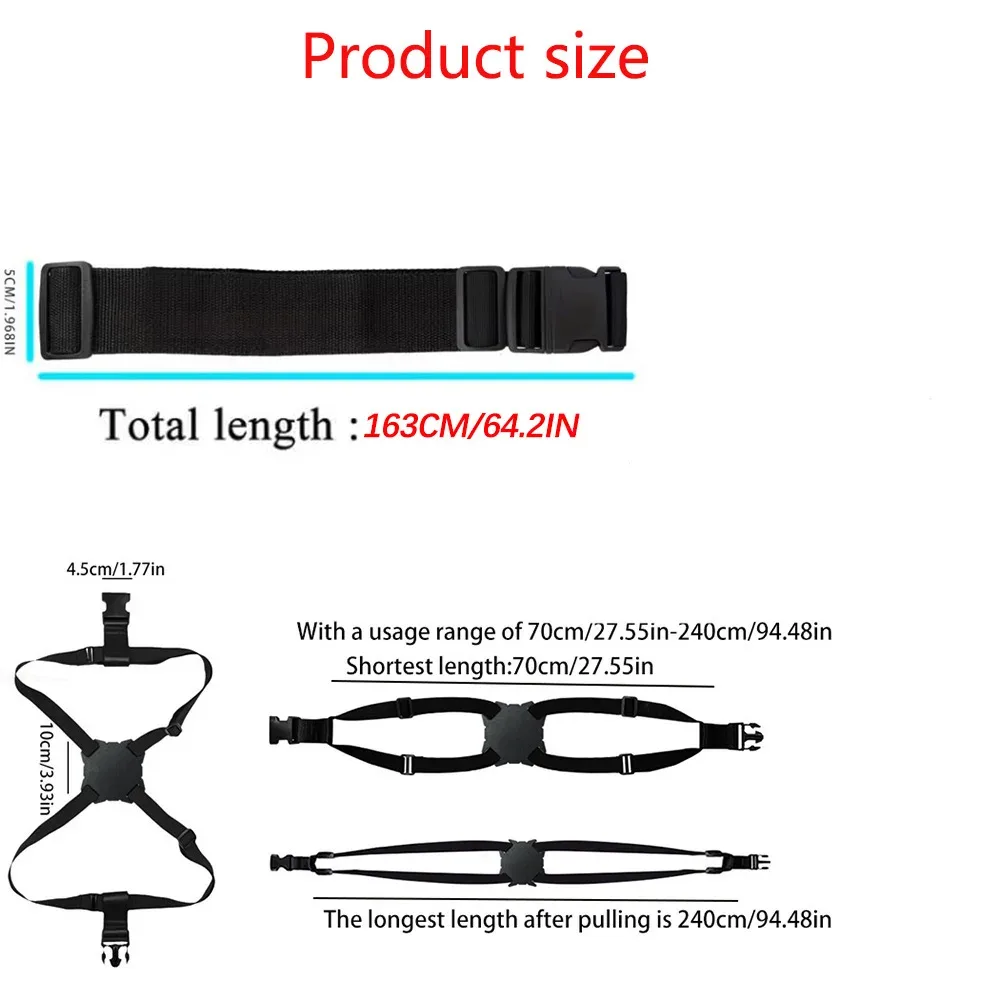 ensemble de 2 sangles de bagage (incluant 1 sangle standard + 1 sangle en forme de huit), ensemble de sangles de bagage hautement élastiques avec renfort anti-explosion, longueur réglable de 20 à 32 pouces (cm), universel pour valises à roulettes, sangle de fixation anti-rupture et sécurisée pour les voyages d'affaires, accessoire de voyage portable multifonctionnel