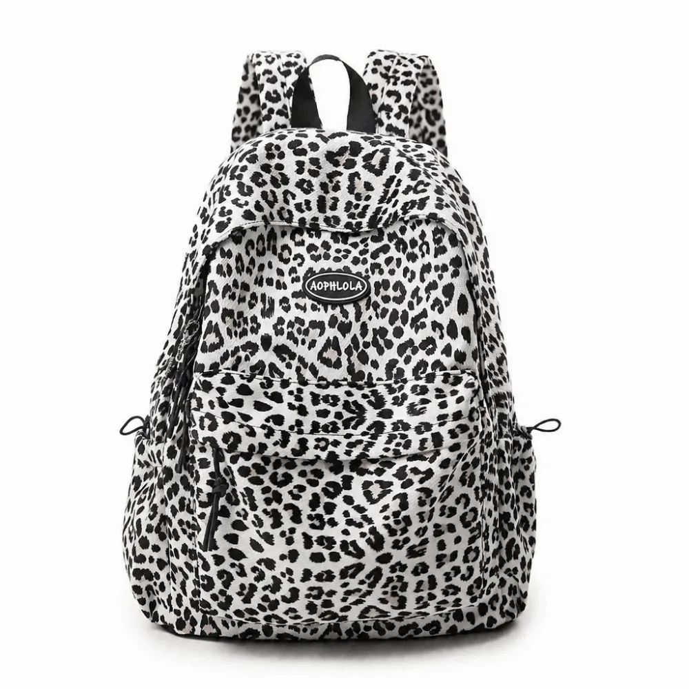 sac à dos pour ordinateur portable imprimé léopard, grande capacité, multi-poches, cartable pour étudiants, sac de voyage oxford pour adolescentes