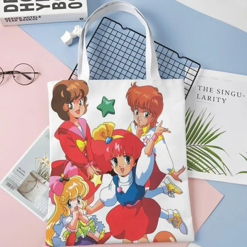 sac fourre-tout minky momo anime pour femme, sacs à provisions réutilisables, sac à main, cuillère à soupe, pliable, coton, initié au gril, fille, 1016wjy