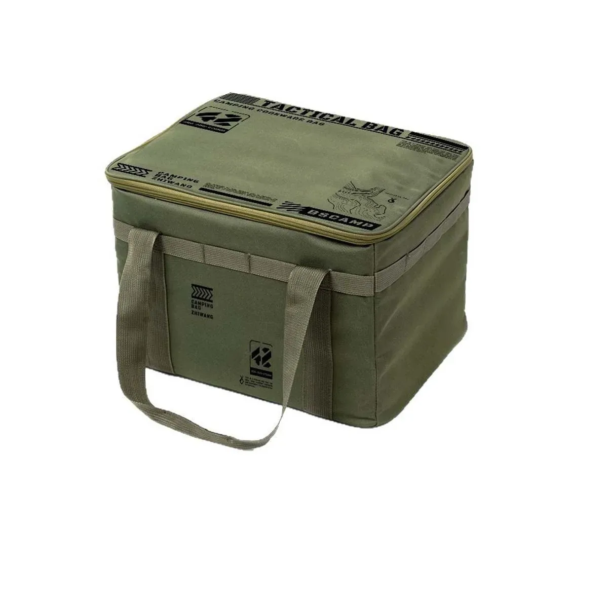 sac de rangement tactique de grande capacité pour l'extérieur, avec récipients de cuisson, protection anti-choc pour bouteille de gaz, sac de camping et de pique-nique
