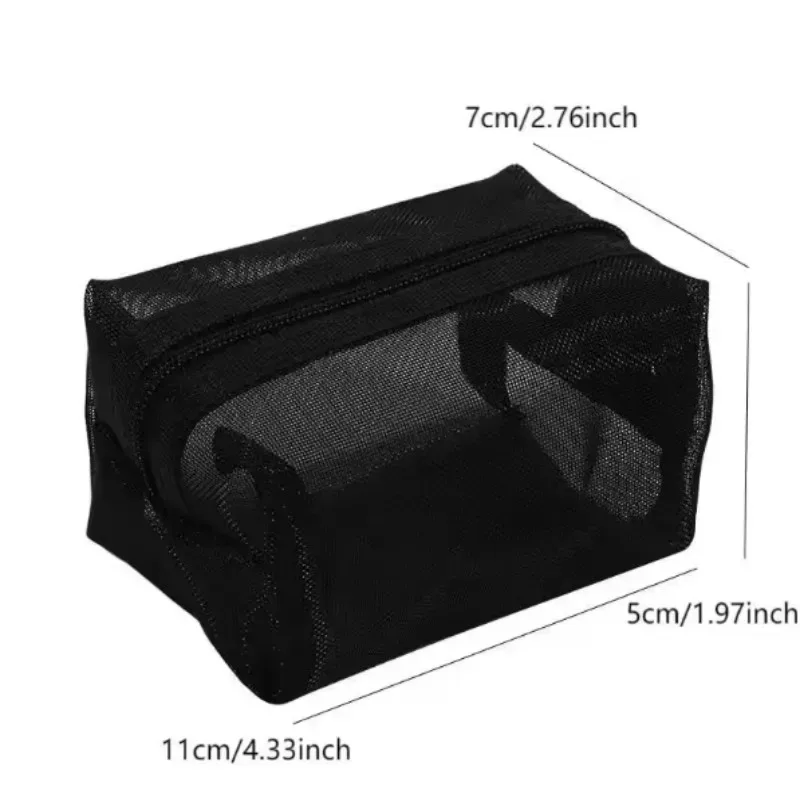 mini sacs cosmétiques en maille de nylon transparente, jolies petites pochettes pour femmes pour rouge à lèvres et maquillage, étui organisateur pour câbles de données, clés et écouteurs.