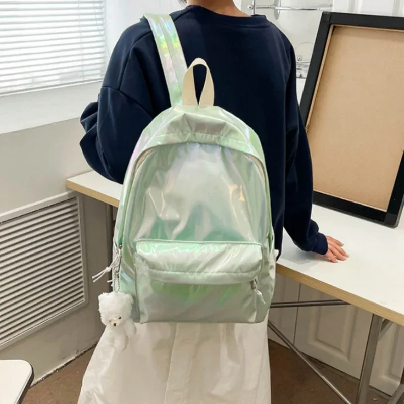 sac à dos hologramme de mode brodé personnalisé sac à dos d'école brillant laser personnalisé n'importe quel nom sac à dos