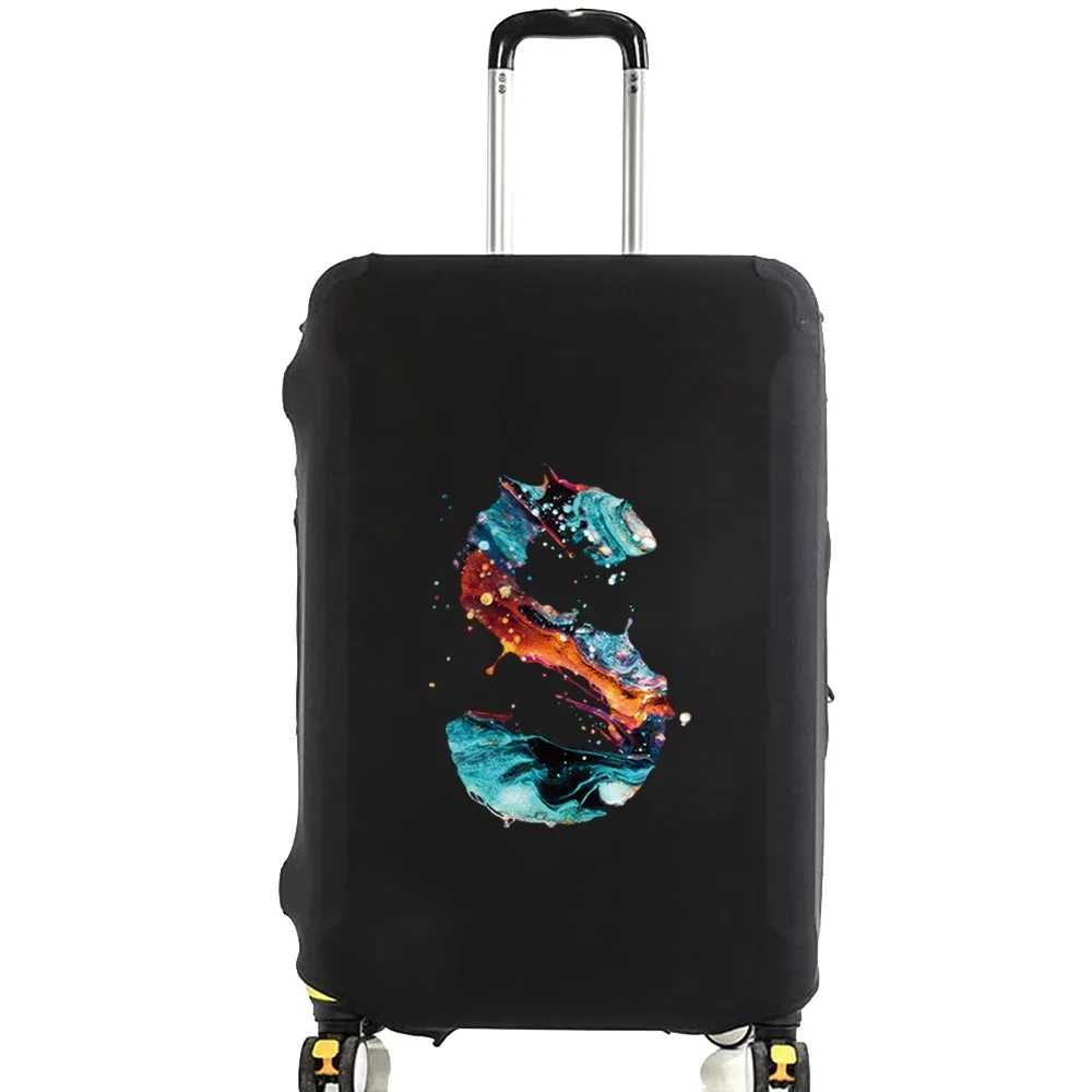 juste de protection pour bagages, peinture à la mode, série 26 lettres, motif de valise, sacs à poussière élastiques, étui, accessoires de voyage, 18-28 po