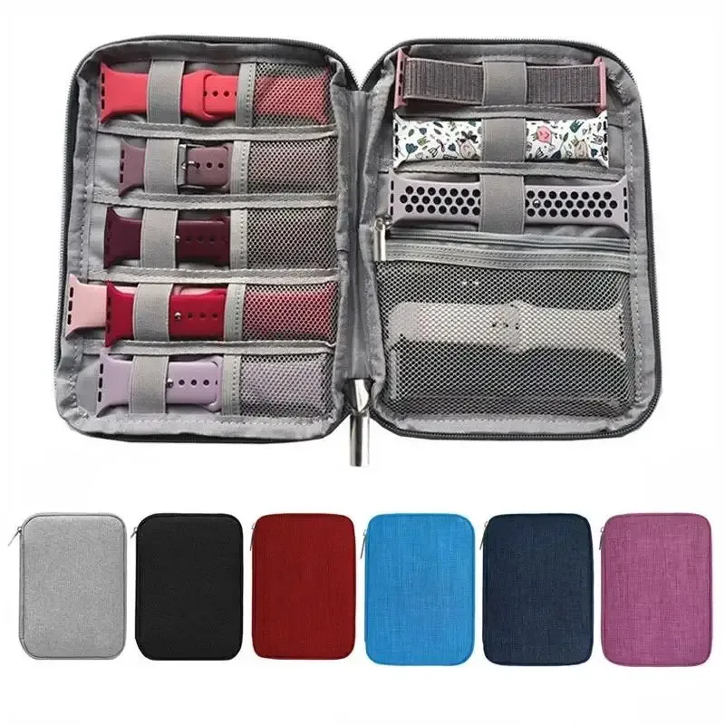 boîte de rangement de montre, boîte de rangement de voyage portable multifonctionnelle adaptée au sac de rangement de sangle, boîte de support de sangle, petit sac