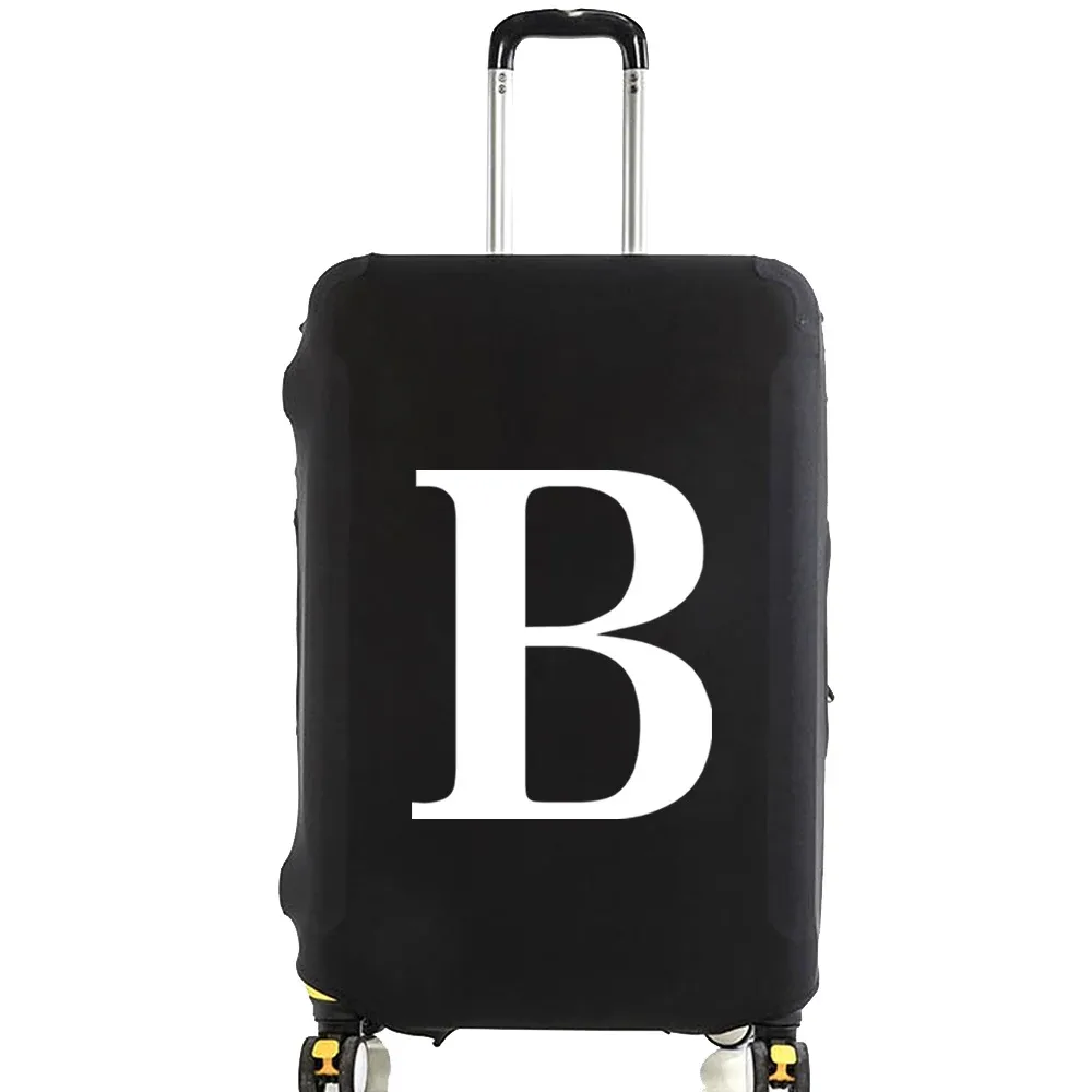 juste de bagage unisexe avec motif de lettre blanche, sacs à poussière élastiques, valise à roulettes, étui à la mode, accessoires de voyage, 18 "-32"