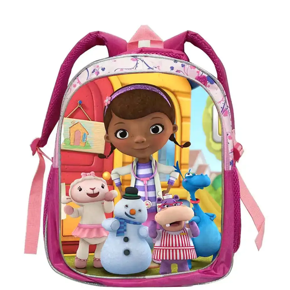 sac à dos d'école doc mcstuffins pour garçons et filles, 12 pouces, sac à dos pour élèves de maternelle, sac à dos à la mode pour étudiants, mochila
