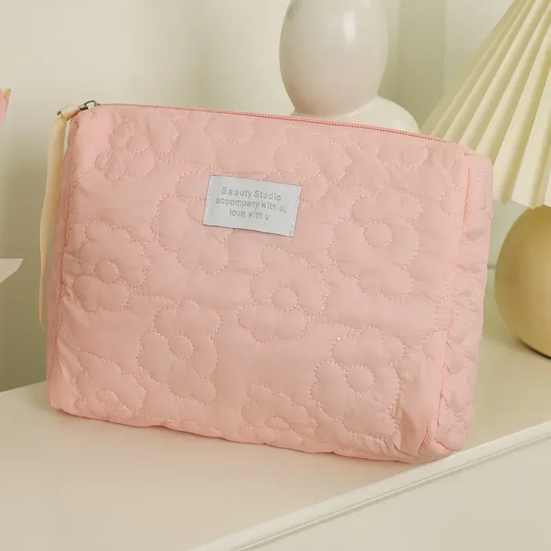 trousse de maquillage à motif floral pour femme, trousse à cosmétiques, trousse de toilette, trousse à fermeture éclair, trousse de voyage pour poudres lavantes, trousse de maquillage pour femme