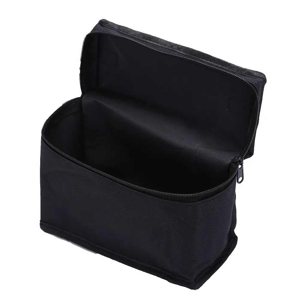 trousse de maquillage de grande capacité, sac cosmétique en toile pliante noire, stylo marqueurs d'art, fermeture à glissière, 5 tan