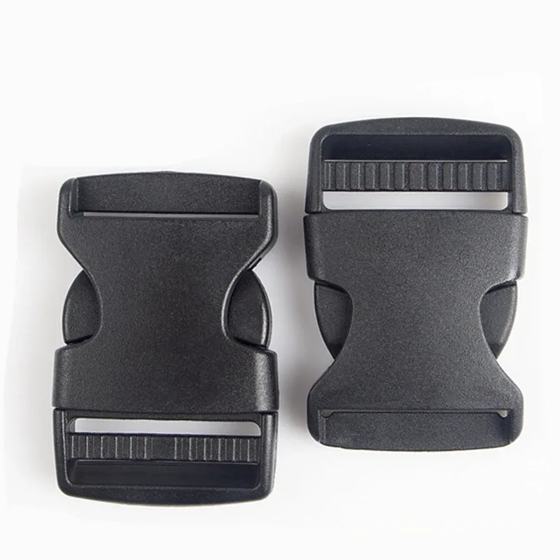 boucles à dégagement rapide 25mm/38mm, clips en plastique réglables pour sangles de sac à dos, paracord noir, équipement de bricolage pour parachute, 2/5/10 pièces
