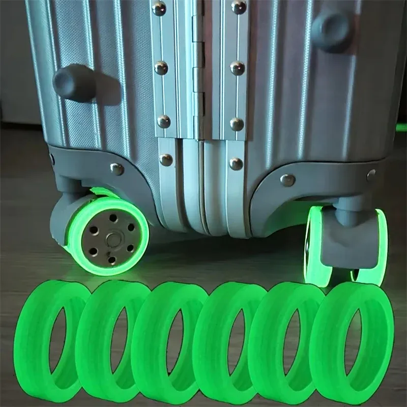housse de protection lumineuse pour roues de bagages, en silicone, anti-bruit, pour valise, spinner, accessoires pour bagages, 4 à 32 pièces