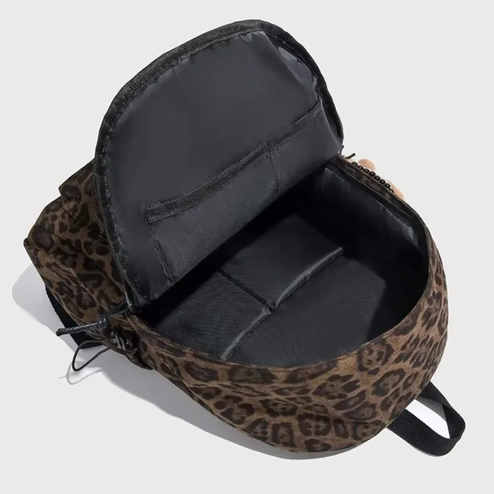 sac à dos pour ordinateur portable imprimé léopard, grande capacité, multi-poches, cartable pour étudiants, sac de voyage oxford pour adolescentes