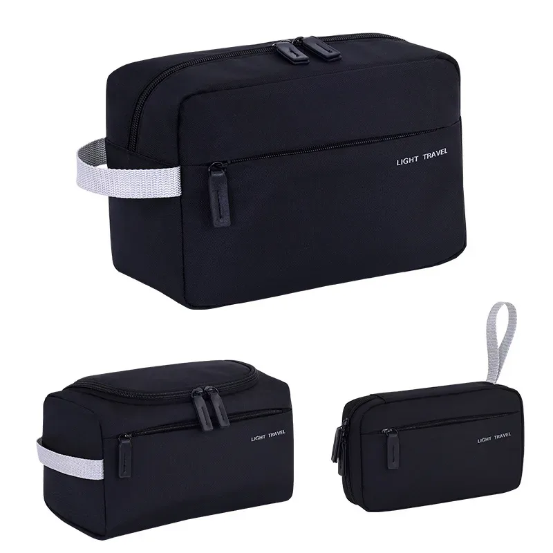 trousse de toilette de voyage 3 en 1, trousse de rasage légère et imperméable en tissu oxford, trousse de maquillage à main, organisateur de maquillage d'affaires