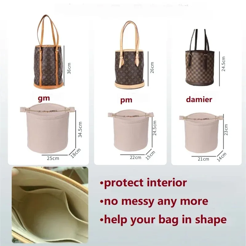 organisateur de sac pour lv petit seau sac de maquillage insérer la couleur personnalisée