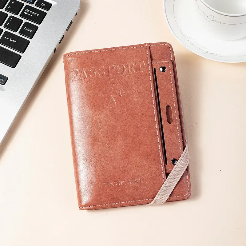 porte-passeport et portefeuille combinés, antivol, anti-démagnétisation, organiseur multifonctionnel de documents et de cartes, porte-billets de voyage, organiseur de documents de voyage d'affaires portable, protecteur de documents essentiels pour les voyages à l'étranger