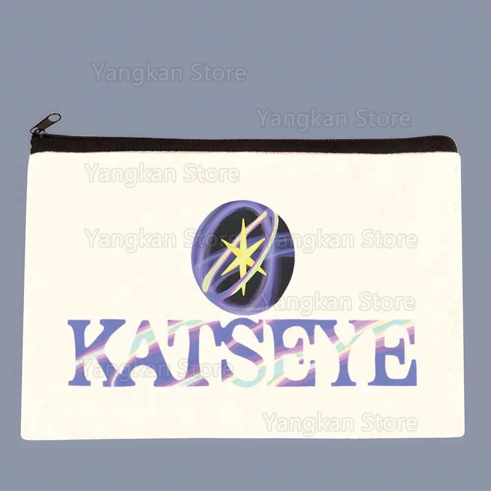katseye – sacs de rangement en toile à motif coréen, sac à cosmétiques de voyage, pochette amusante à fermeture éclair, fournitures de bureau, trousse à crayons, portefeuille
