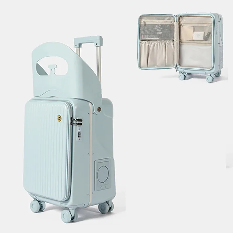 valise à roulettes pour enfant bunnyfly 20/24 pouces avec siège intégré – bagage cabine pour fille
