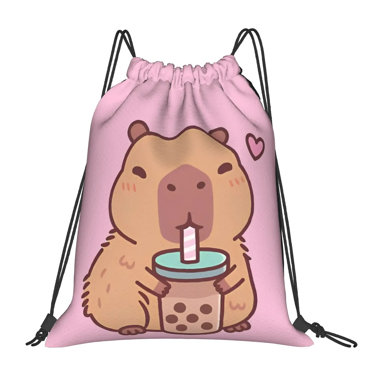 sac à dos à cordon de serrage capybara mignon, sac de sport résistant à l'eau, sac à cordon pour le yoga, 36 cm (largeur) x 43 cm (hauteur)