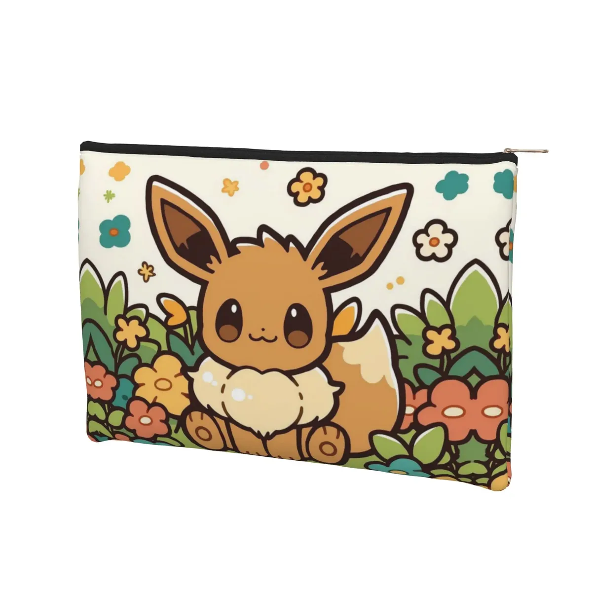 Sac de voyage léger et mignon Pokemon, pochette de maquillage Eeveelution, trousse de toilette avec fermeture éclair, pochette cosmétique de voyage
