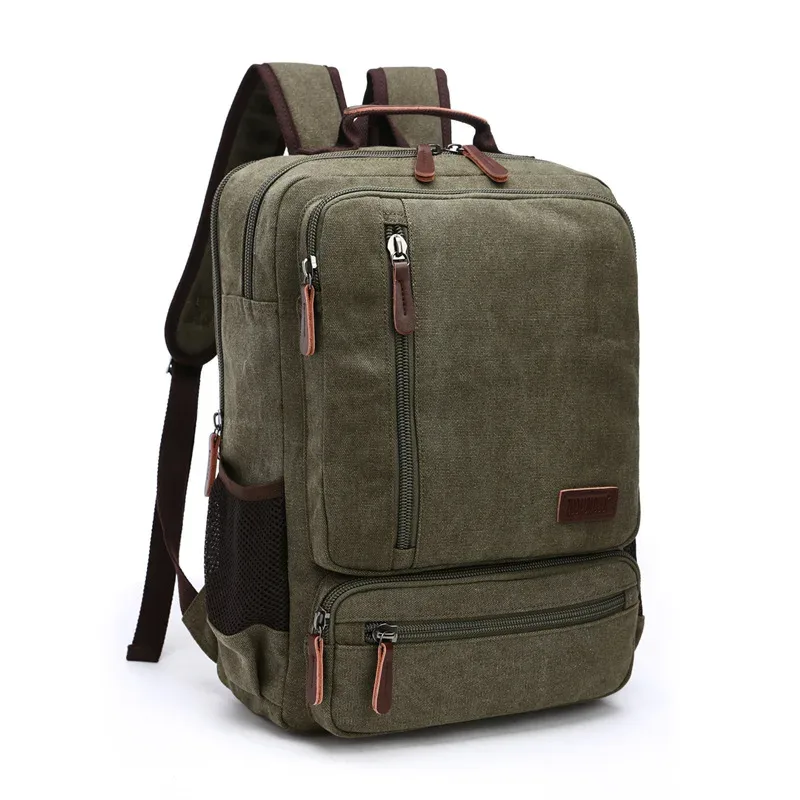 sac à dos vintage en toile pour hommes, grande capacité, sac de voyage à bandoulière, sac d'étudiant de haute qualité, sac à dos pour ordinateur portable