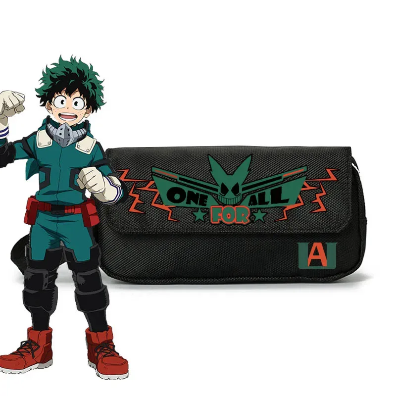 Grand sac à crayons Anime, sacs de rangement multifonctions pour papeterie, sacs à stylos Oxford, sacs à cosmétiques