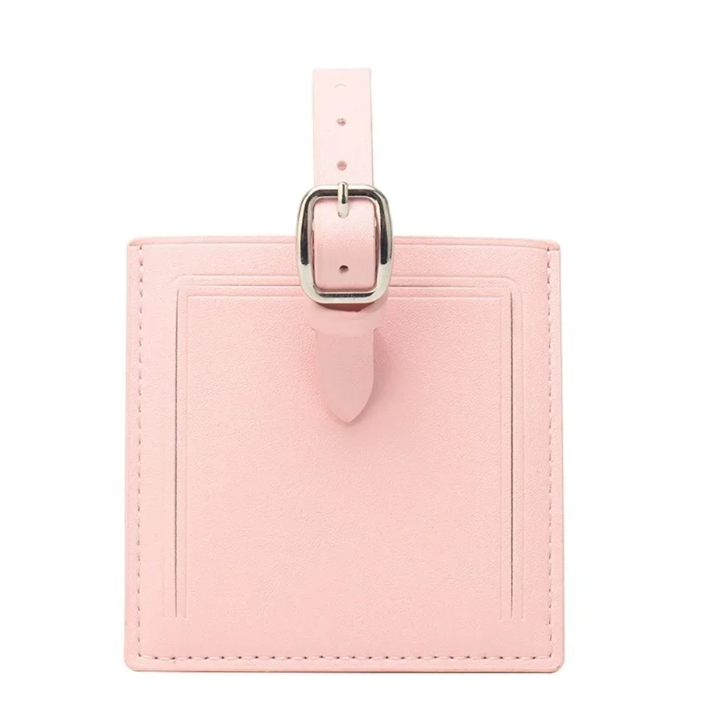 étiquettes de bagages carrées en cuir, étiquettes de voyage portables universelles avec signature, étiquette d'adresse pour bagages en papier pour hommes et femmes